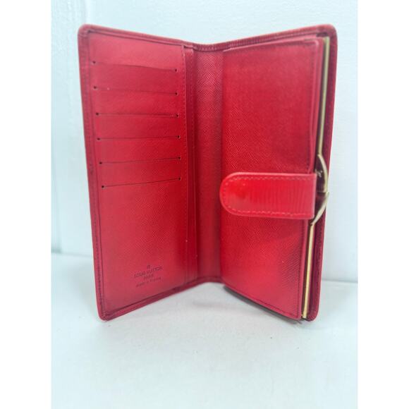Louis Vuitton Red Epi French Purse Kiss Lock RARE Long Wallet – With COA - Picture 2 of 11
